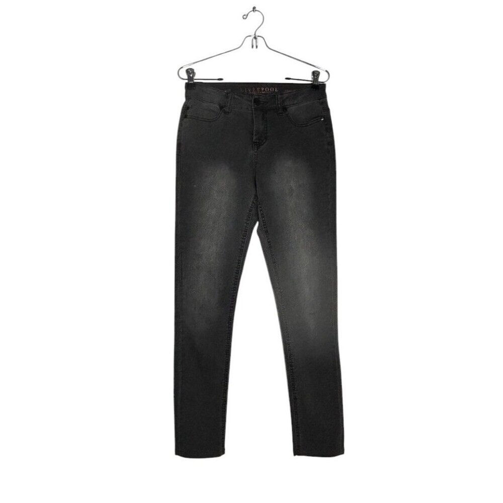 Liverpool Women's Abby Skinny Mid Rise Stretch Jeans in Gray - Sz 2/26
